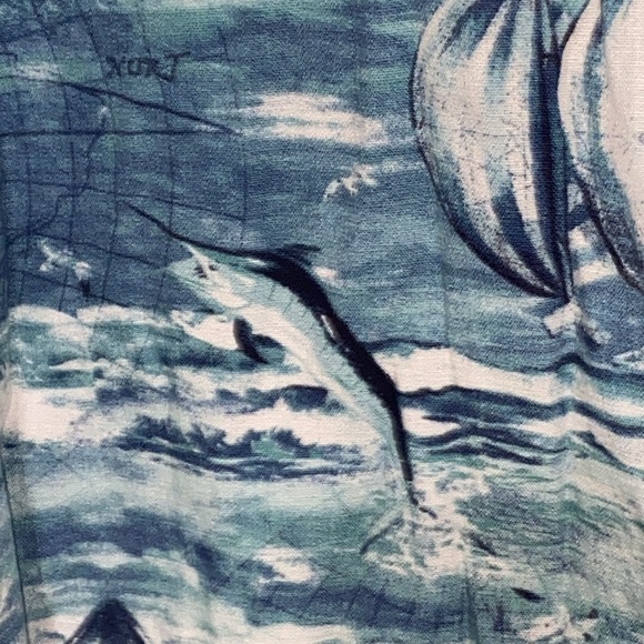 JOE MARLIN MENS SIZE SIZE XL Blue White Casual Button Down Shirt Marlin design - Picture 6 of 12